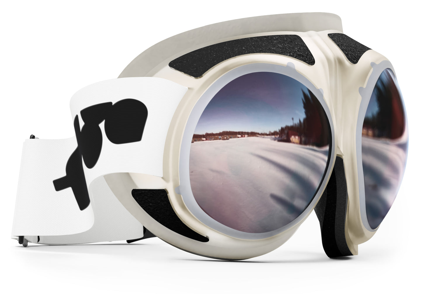 Rovfluga Goggles - Super Silver | Orange Lens