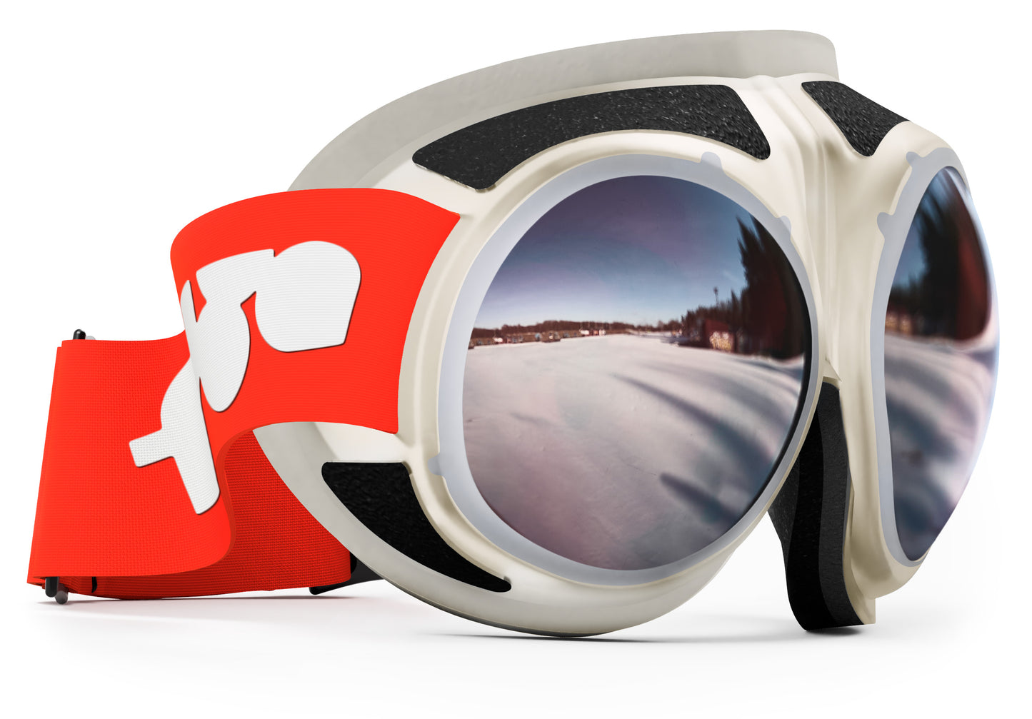 Rovfluga Goggles - Super Silver | Orange Lens