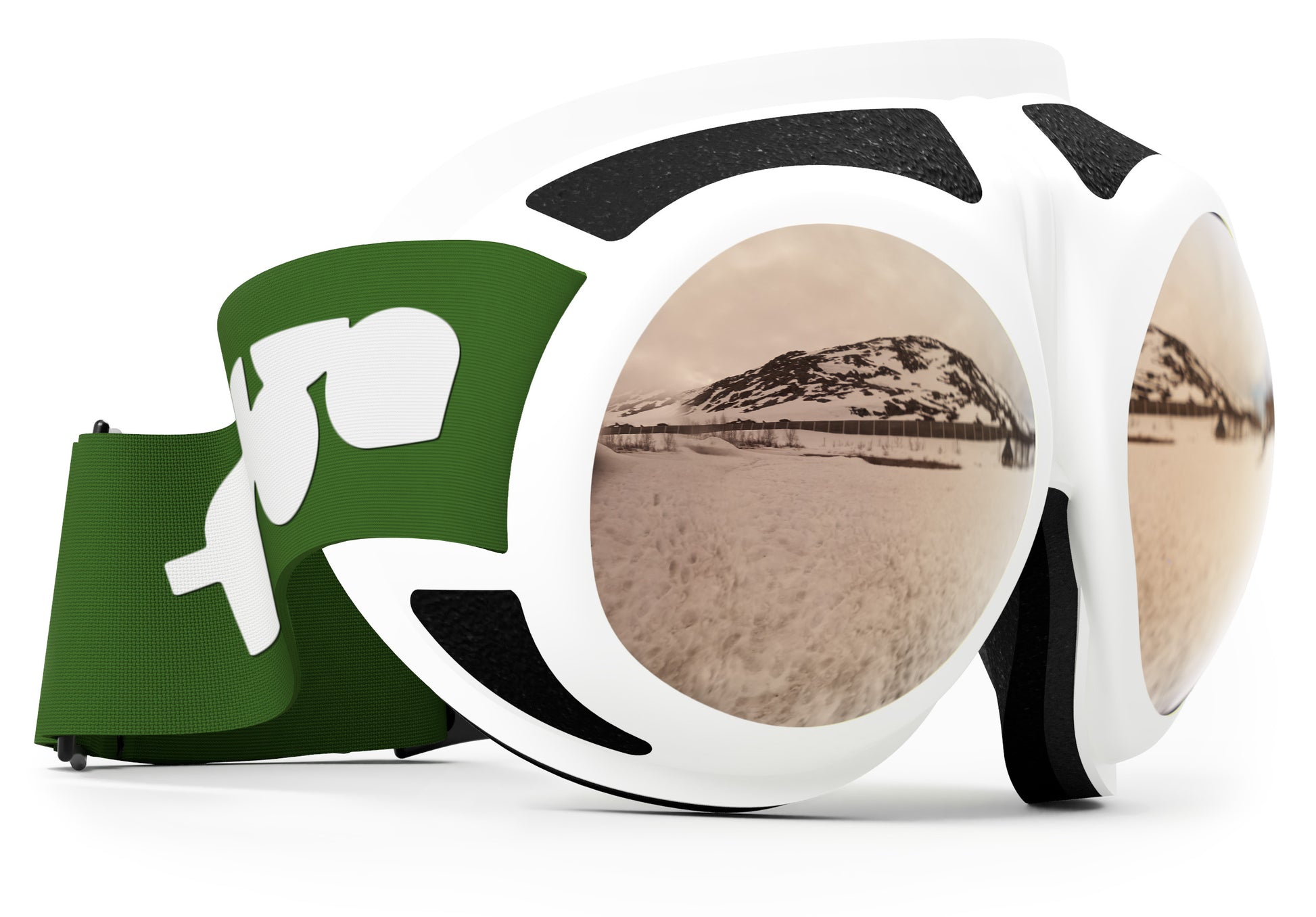 ROVfluga goggles white/green/super bronze