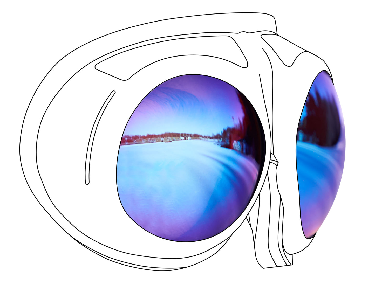 Zeiss orange extra high contrast lenses with blue mirror for Fluga goggles.